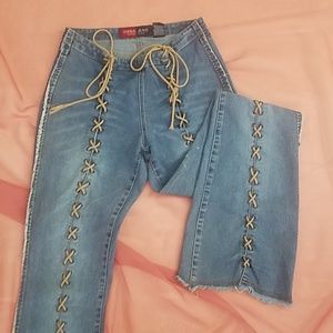 YOUNIQUE JEANS Size 3 Lace Up Flairs